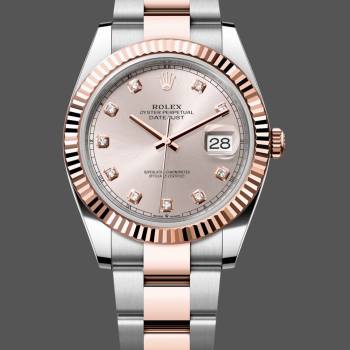 Rolex Datejust 126331 0007 Sundust Diamond Oyster 41mm Steel and Everose Gold Watch (w22056647)