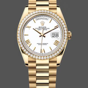 Rolex Day Date 36 Yellow Gold m128348rbr 0064 White Dial (w22056787)