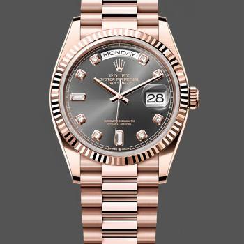 Rolex Day Date Rose Gold Slate Diamond Dial President Bracelet M128235 0050 (w22057680)