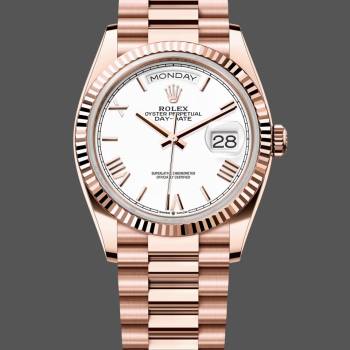 Rolex Day Date 36mm Everose Gold 128235 0070 White Roman (w22058520)