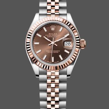Rolex Datejust 28 Chocolate Index Steel & Rose Gold m279171 0017 (w22058953)