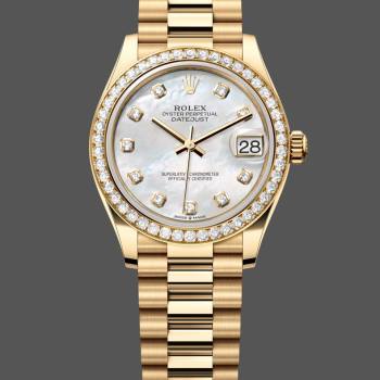 Rolex Datejust 31 Yellow Gold Mother-of-Pearl Diamond Dial Diamond Bezel m278288rbr 0006 (w22058957)