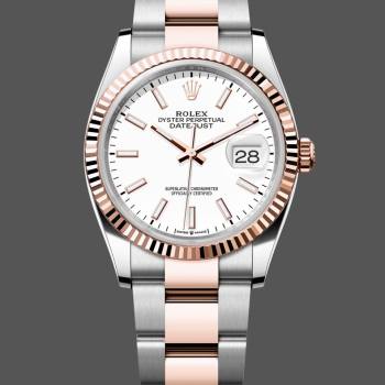 Rolex Datejust Stainless Steel and Rose Gold m126231 0018 White Index Oyster (w22059255)