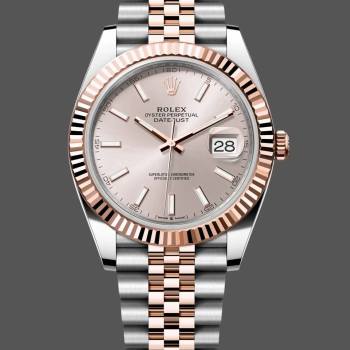 Rolex Datejust 41mm Two Tone Rose Gold Jubilee Band Sundust Index Dial 126331 0010 (w22059256)