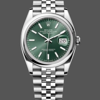 Rolex Datejust 36 Stainless Steel Mint Green Dial Jubilee M126200-0023 (w22063888)