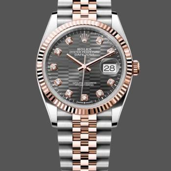 Rolex Datejust 36 18K Everose Gold Fluted Bezel 126231 0041 Unisex Watch (w22063896)