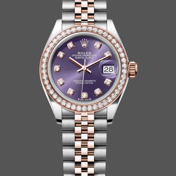 Rolex Datejust 28mm Everose Gold m279381rbr 0015 Aubergine Diamond Lady Watch (w22065111)