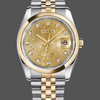 Rolex Datejust 36 Champagne Diamond 116203 0173 Women Watch (w22066568)