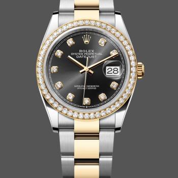 Rolex Datejust 36 Yellow Gold Black Dial m126283rbr 0008 (w22066667)
