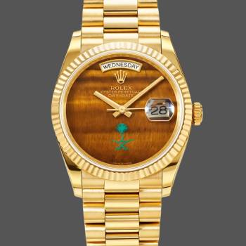 Rolex Day Date Sapphire Mirror Watch with 36mm Diameter Tiger Eye Dial President (w22066678)