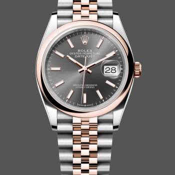 Rolex Datejust 36 Everose Gold Grey Dial Jubilee m126201 0013 (w22066741)