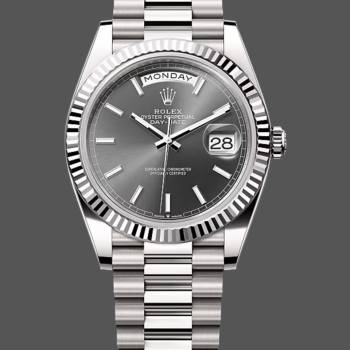 Rolex Day Date 40 18K White Gold Slate Dial M228239 0060 Men Watch (w22066764)