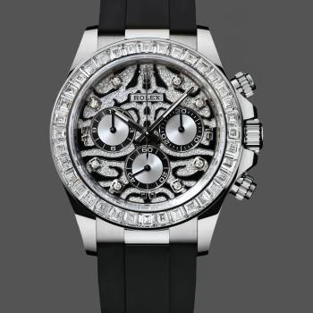 Rolex Daytona 40mm Eye of the Tiger White Gold Diamond Dial Oysterflex 116589TBR (w22066783)