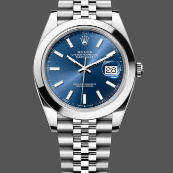 Rolex Datejust 41 Blue Fluted Dial Stainless Steel Jubilee Bracelet 126300 0002 (w22066839)