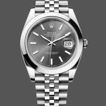 Rolex Datejust 41 Stainless Steel Grey Dial Jubilee Band M126300 0008 Men Watch (w22066842)