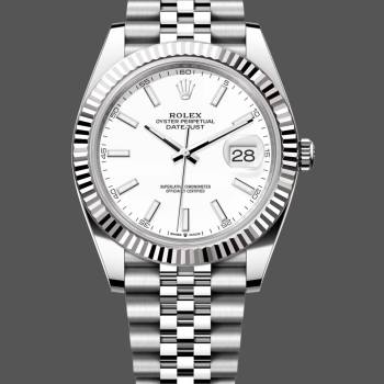 Rolex Datejust 41 Steel & White Gold White Dial Jubilee Bracelet M126334 0010 Men Watch (w22067095)