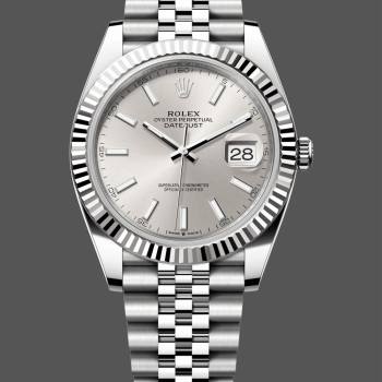 Rolex Datejust 41mm Stainless Steel 126334 0004 Silver Index Jubilee Mens Watch (w22067096)