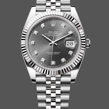 Rolex Datejust 41 Rhodium Diamond Dial Fluted Bezel m126334 0006 Men Watch (w22067097)