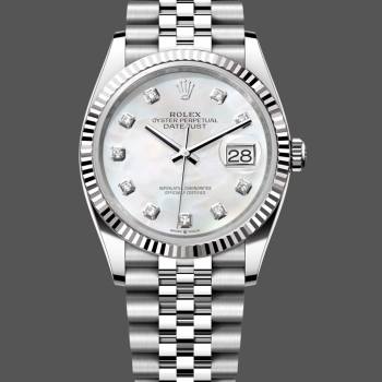 Rolex Datejust 41 Steel White Gold MOP Diamond Dial 126334 Men Watch (w22067129)