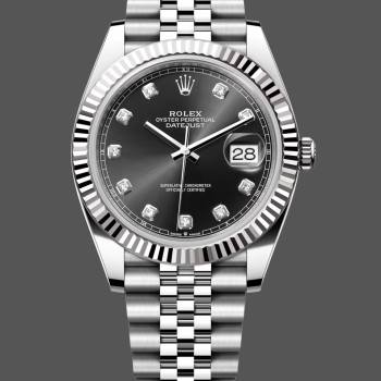Rolex Datejust 41mm Black Diamond Dial White Rolesor Case m126334 0012 Men Watch (w22067130)