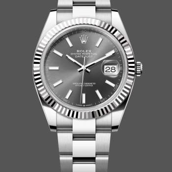 Rolex Datejust 41 White Gold Fluted Bezel Slate Dial Oyster M126334 0013 Men Watch (w22067143)
