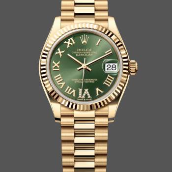 Rolex Datejust 31 Yellow Gold Green Dial m278278 0030 Women Watch (w22074818)
