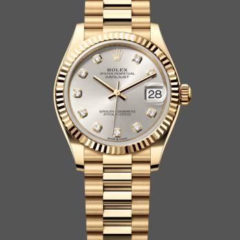 Rolex Datejust 31 Yellow Gold Silver Diamond Dial M278278 0034 Women Watch (w22074819)