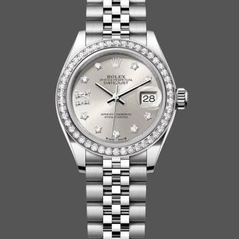 Rolex Datejust 28 Silver Dial Diamond Bezel m279384rbr 0021 Women Watch (w22074829)