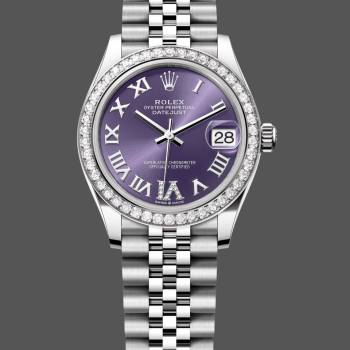 Rolex Datejust 31mm Stainless Steel 278384RBR 0030 Aubergine VI Jubilee Women Watch (w22074831)