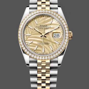 Rolex Datejust 36 Golden Palm Motif 126283RBR 0023 Dial Jubilee Bracelet Watch (w22074836)