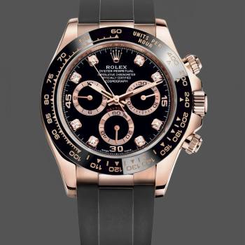 Rolex Cosmograph Daytona Rose Gold Case Black Dial 116515ln 0057 (w22082519)