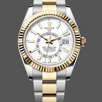 Rolex Sky Dweller 42mm White Dial Stick Markers m336933 0005 Men Watch (w22082523)