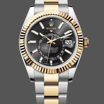 Rolex Sky Dweller 42 Yellow Rolesor Black Dial Oyster M336933 0003 Men Watch (w22082524)
