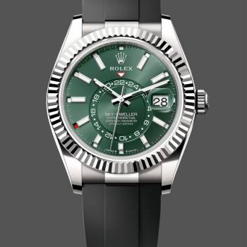 Rolex Sky Dweller 42mm 336239 Rubber Strap Green Dial Men Watch (w22082527)