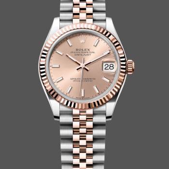 Rolex Datejust 31mm Stainless Steel and Rose Gold m278271 0010 Rose Index Jubilee ladies watch (w22082530)