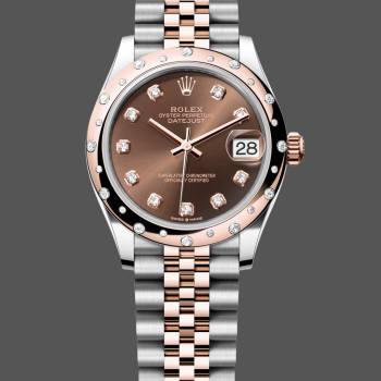 Rolex Datejust 31 Stainless Steel and Rose Gold Chocolate Diamond Dial m278341rbr 0028 (w22082531)