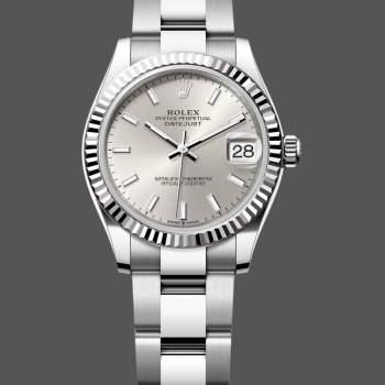Rolex Datejust 31 Stainless Steel and White Gold Silver Dial M278274 0011 Women Watch (w22082533)