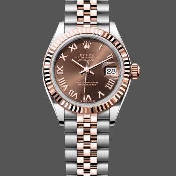 Rolex Datejust 28 Chocolate Index Steel & Rose Gold m279171 0009 Women Watch (w22082544)