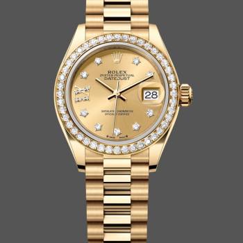 Rolex Datejust 28 Solid 18K Yellow Gold 279138RBR 0006 Women Watch (w22083789)