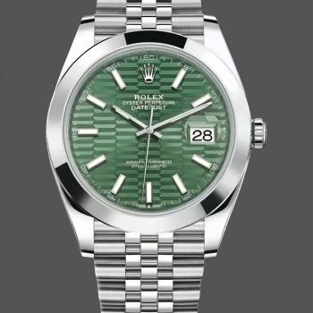 Rolex Datejust 41 Mint Green Dial with Smooth Bezel 126300 Men Watch (w22083794)