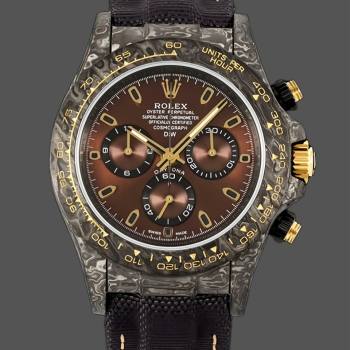 Rolex Daytona 40mm DIW Carbon Case Chocolate Dial Nylon Strap Mens Watch (w22086917)