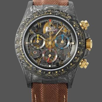 Rolex Daytona Cosmograph DIW Carbon Case Skeleton Dial Brwon Nylon Strap (w22086918)