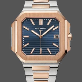 Patek Philippe Cubitus 5821/1AR-001 Stainless Steel Rose Gold Blue Dial Men Watch (w22097834)