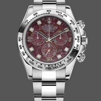 Rolex Cosmograph Daytona 40MM White Gold Rare Rubellite Dial 116509 Men Watch (w22110553)