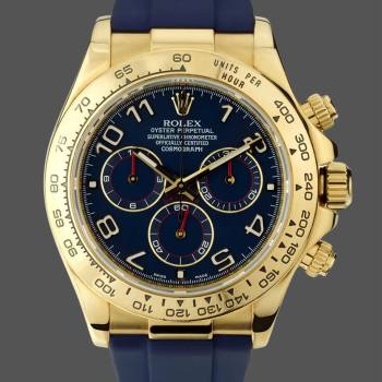 Rolex Cosmograph Daytona Yellow Gold Case Blue Dial 116518 Men Watch (w22110557)