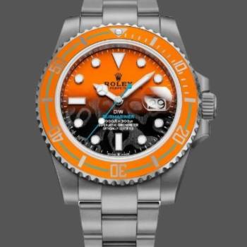 Rolex Submariner DIW Persimmon Orange Black Dial Ceramic Orange Bezel (w22110571)