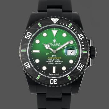 Rolex Submariner 116610LV PVD-DLC Stainless Steel Carbon Fiber Bezel Green Dial (w22118733)