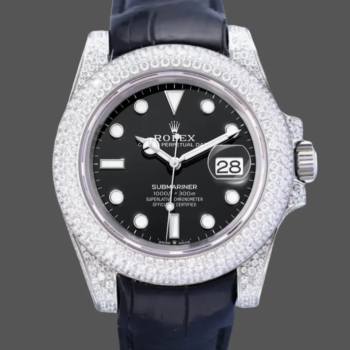 Rolex Submariner Diamond Case Black Dial 116610 40MM Men Watch (w22118740)