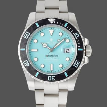 Rolex Submariner Sandblasted DIWF Edition Carbon Bezel Tiffany Ice Blue Dial (w22118743)