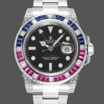 Rolex GMT Master II 126710BLRO Black Dial Diamond Case 40MM Men Watch (w22118745)